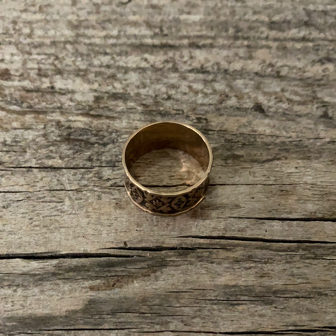 Victorian Cigar Band Gold Ring Size 8.25