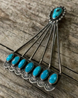 Vintage Native American Silver Turquoise Tear Drop Pin