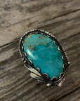 Vintage Native American Silver Turquoise Ring Size 7