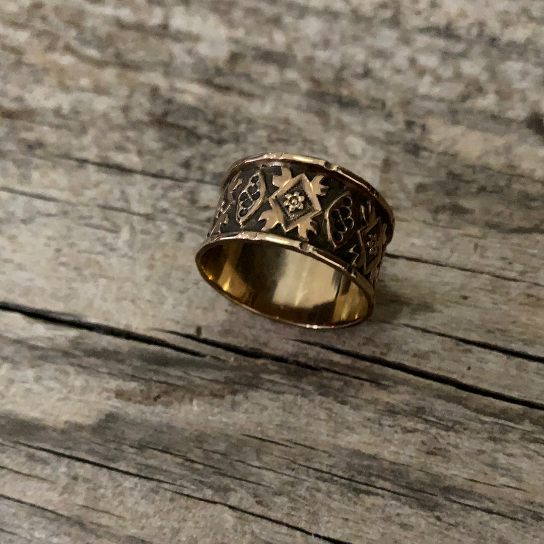 Victorian Cigar Band Gold Ring Size 8.25