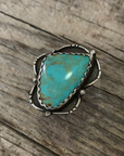 Vintage Native American Silver Turquoise Ring Size 7.75