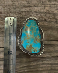 Vintage Large Turquoise Stone Silver Ring size 8.5 ///SOLD///