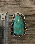 Vintage Native American Silver Turquoise Ring Size 7.75