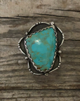 Vintage Native American Silver Turquoise Ring Size 7.75