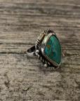 Vintage Native American Silver Turquoise Ring Size 5.5