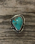 Vintage Native American Silver Turquoise Ring Size 5.5