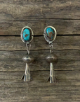 Vintage Native American Squash Blossom Silver Earrings ///SOLD///