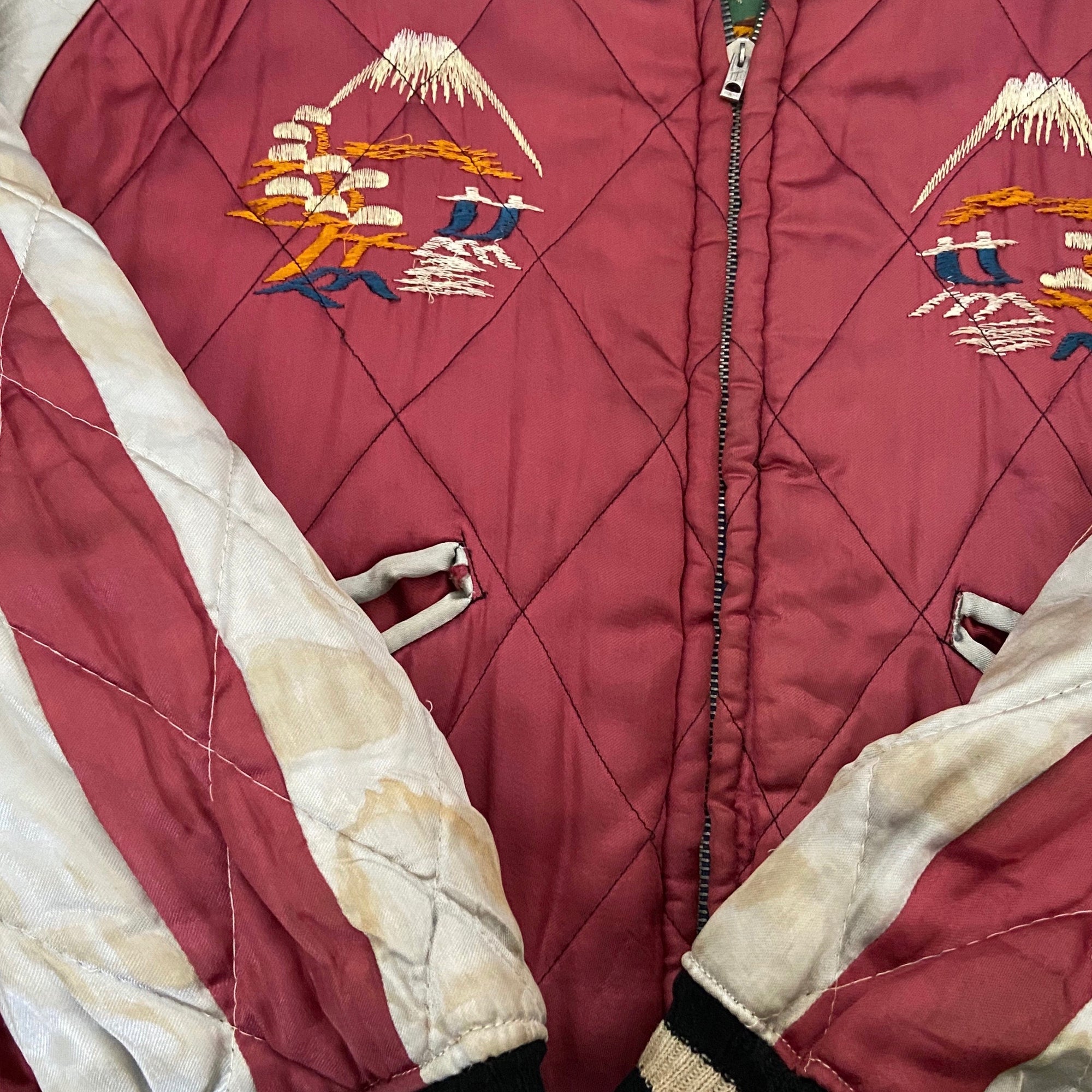 Vintage 50&#39;s Souvenir Satin Sukajan Tiger Jacket