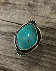 Vintage Native American Silver Turquoise Ring Size 5.75