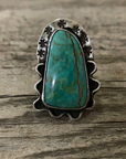 Vintage Native American Silver Turquoise Ring Size 7.75