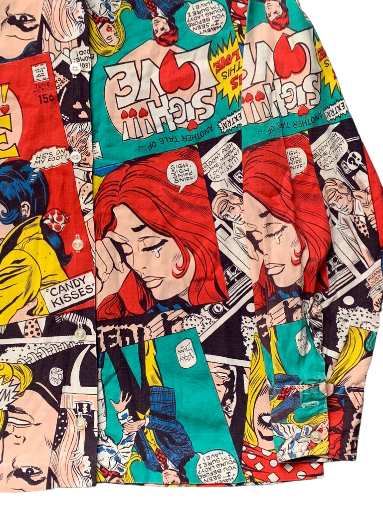 Vintage 70’s Nicky Zane Comic Pop Art All Over Print Shirt