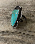 Vintage Native American Silver Turquoise Ring Size 7.75