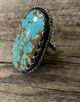 Vintage Native American Silver Turquoise Ring Size 7.75