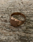 Vintage Gold Crest Shield Ring Size 6.75