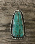 Vintage Long Stone Turquoise Silver Ring ///SOLD///