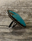 Vintage Native American Silver Blue Turquoise Ring Size 8.75