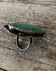 Vintage Long Stone Turquoise Silver Ring ///SOLD///