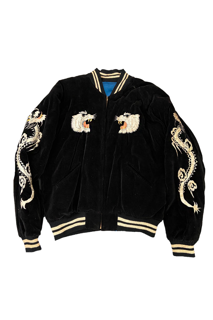 Vintage 50's Souvenir Satin Sukajan Tiger Japan Jacket