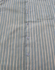 Vintage 60's Marimekko 100% Cotton Dress Shirt Sage/Cream Stripe