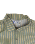 Vintage 60's Marimekko 100% Cotton Dress Shirt Sage/Cream Stripe
