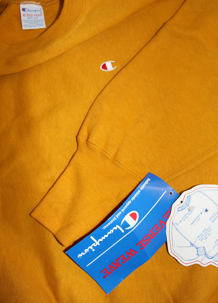 Vintage 90's Deadstock Champion Reverse Weave Mustard Yellow