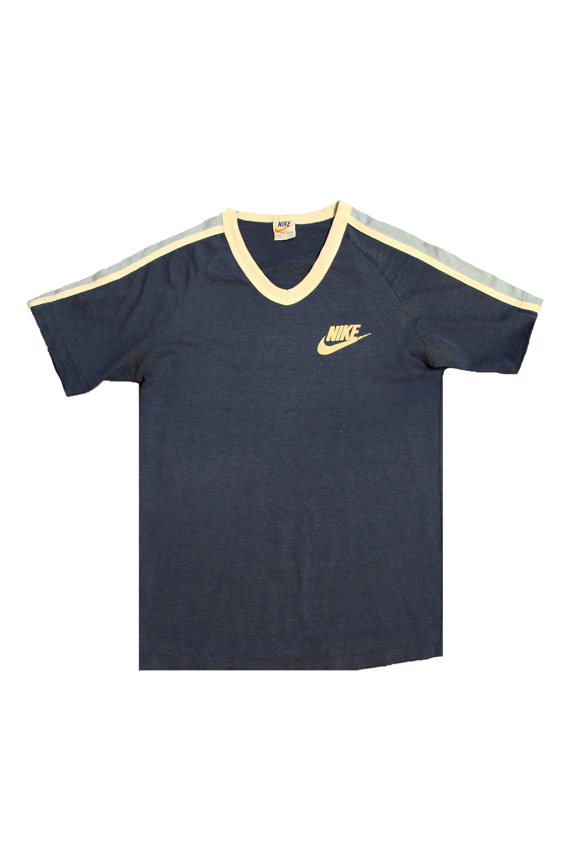 Vintage 1980&#39;s Nike Stripe Shoulder T-Shirt