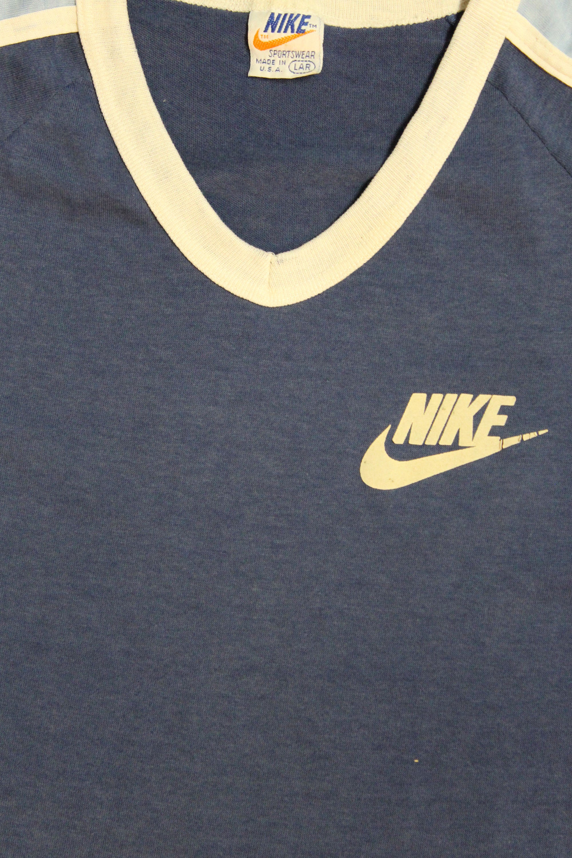 Vintage 1980&#39;s Nike Stripe Shoulder T-Shirt