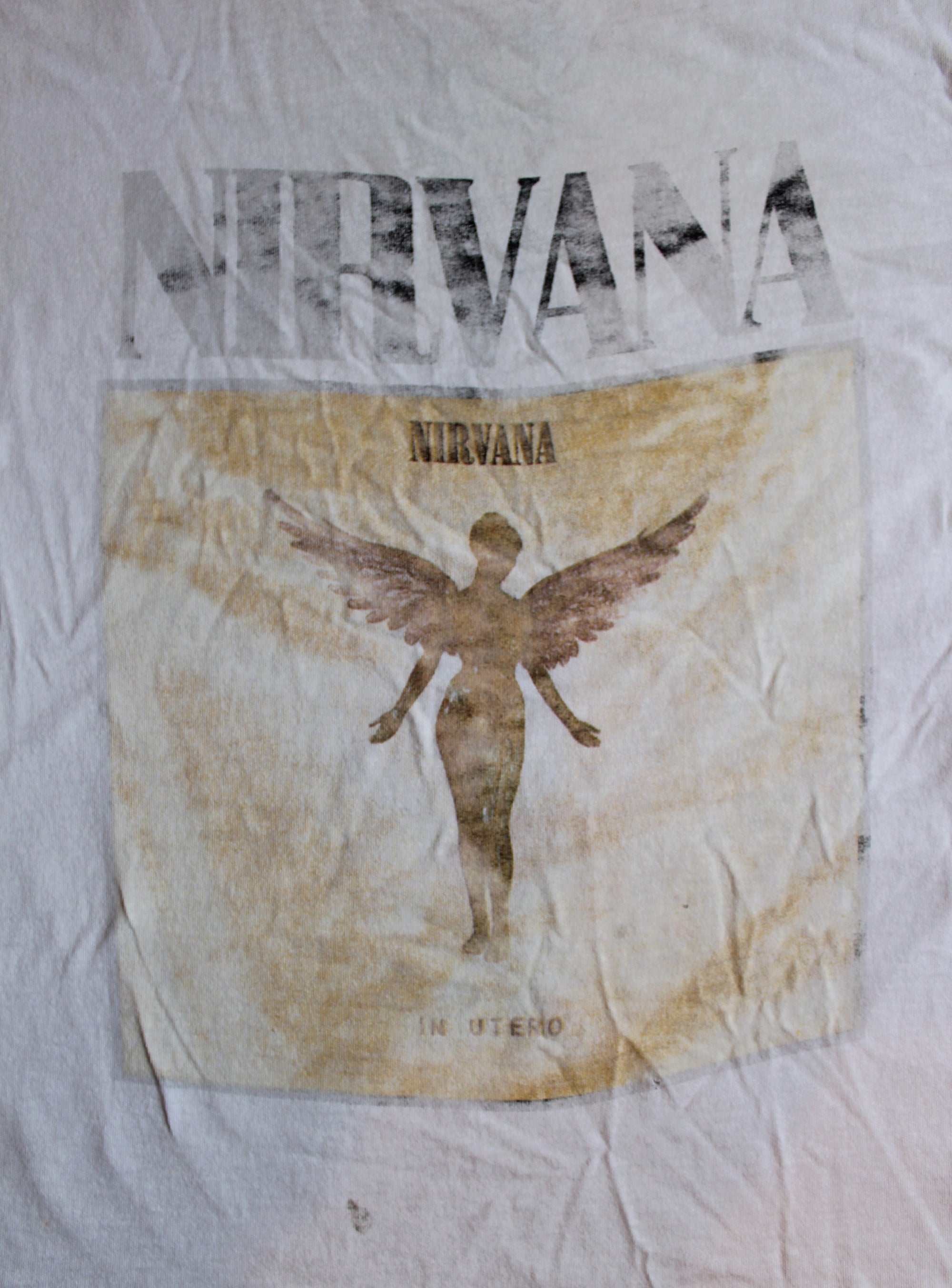 Vintage 90&#39;s Rare Nirvana In Utero Memorial T-Shirt ///SOLD///