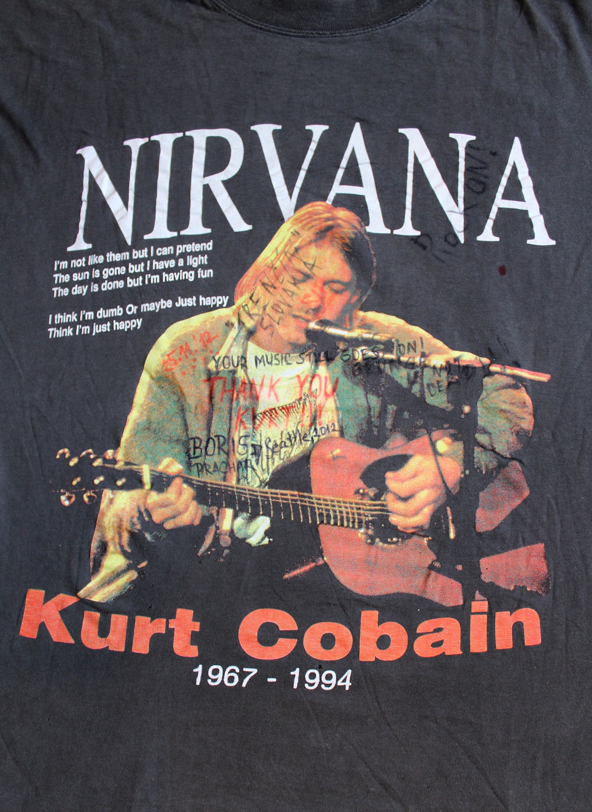 Vintage Kurt Cobain Nirvana 171 Washington Lake BLVD Memorial Park T-shirt ///SOLD///