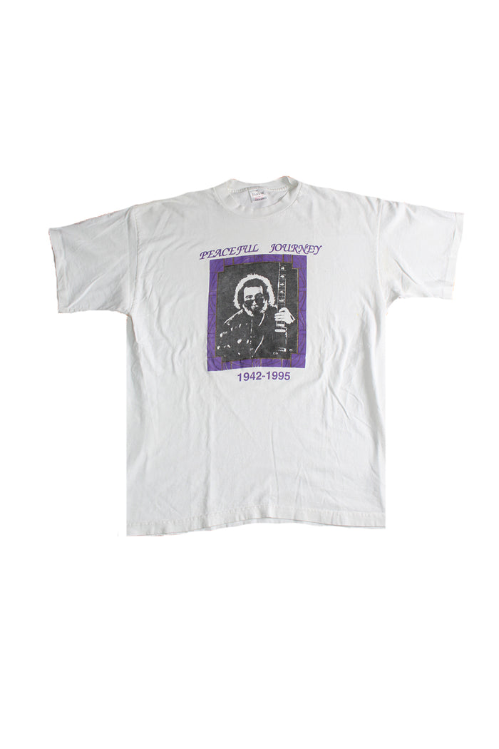 Vintage 90's Jerry Garcia Peaceful Journey Memorial T-shirt