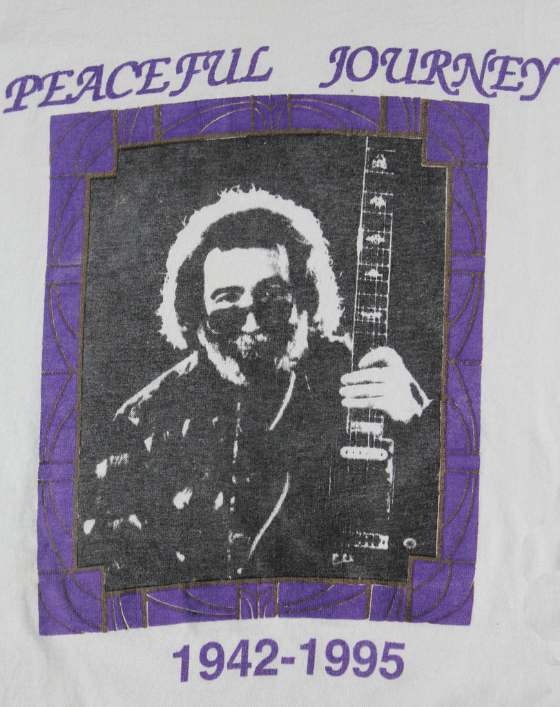 Vintage 90's Jerry Garcia Peaceful Journey Memorial T-shirt