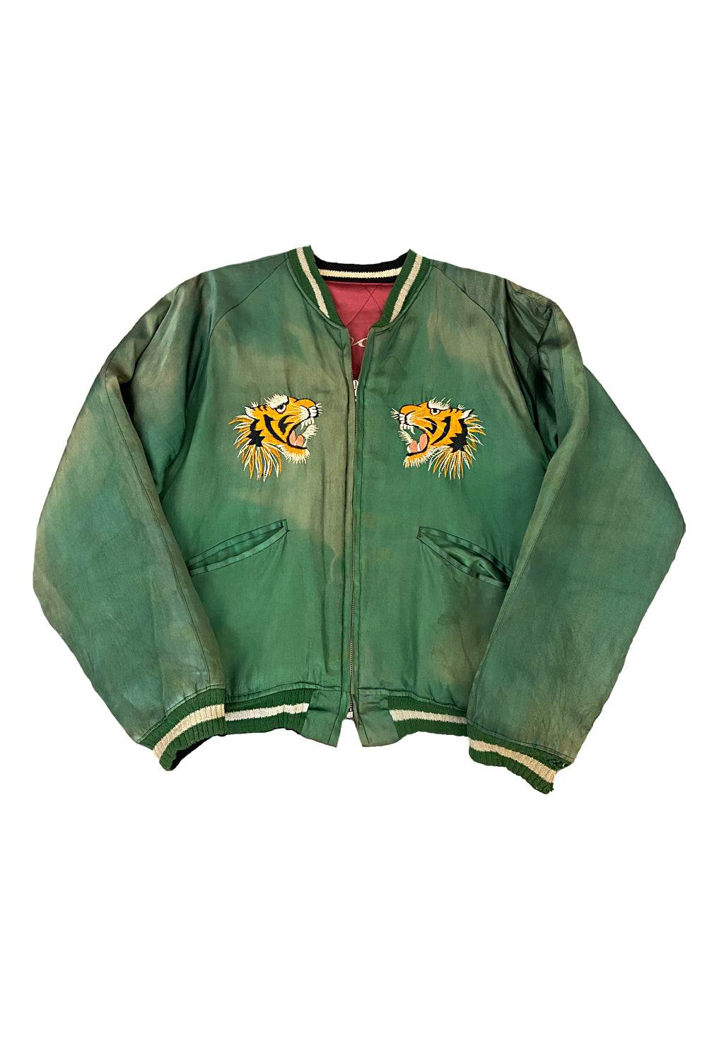 Vintage 50&#39;s Souvenir Satin Sukajan Tiger Jacket