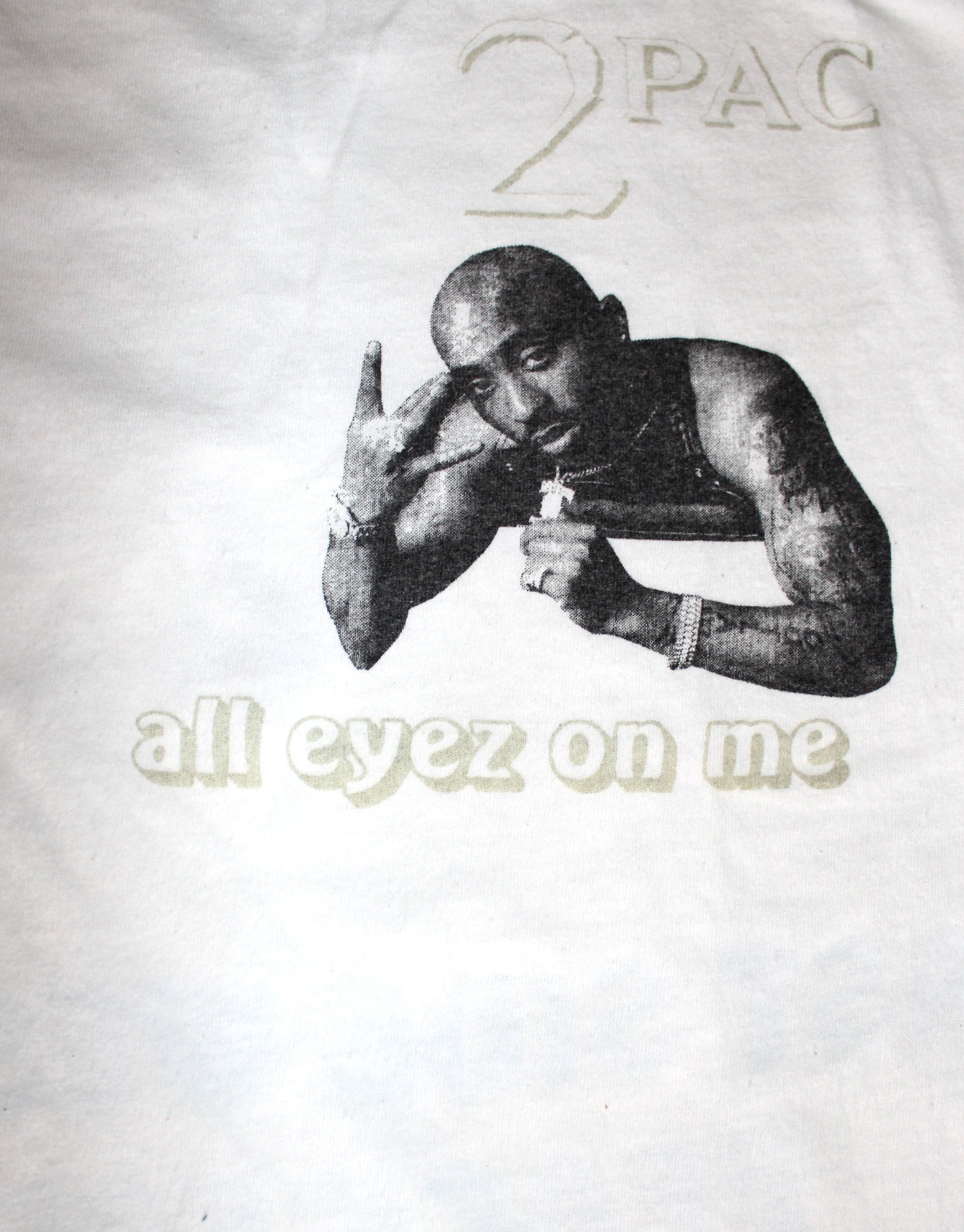 Vintage 90&#39;s Rare Tupac All Eyez On Me East Coast West Coast Peace T-shirt ///SOLD///