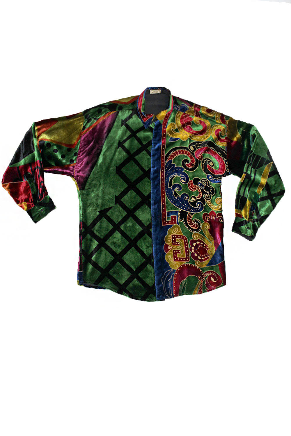 Vintage 90&#39;s Gianni Versace Velvet Silk Shirt