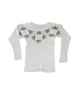 Vintage 60's Weed Cannabis Print Long Sleeve T-Shirt