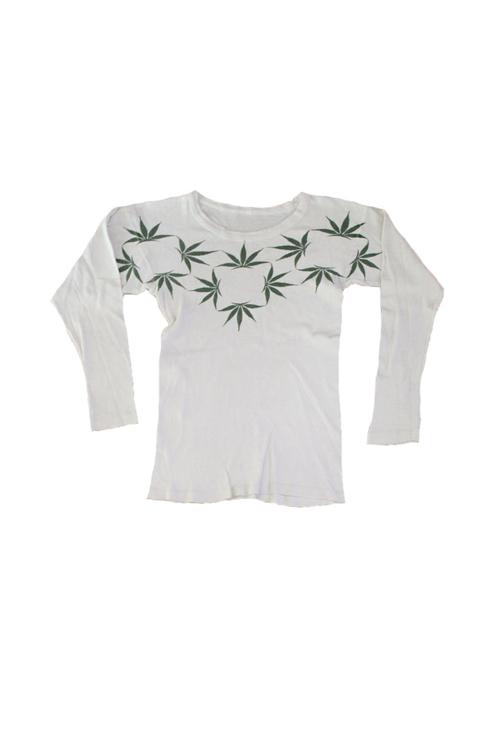 Vintage 60's Weed Cannabis Print Long Sleeve T-Shirt