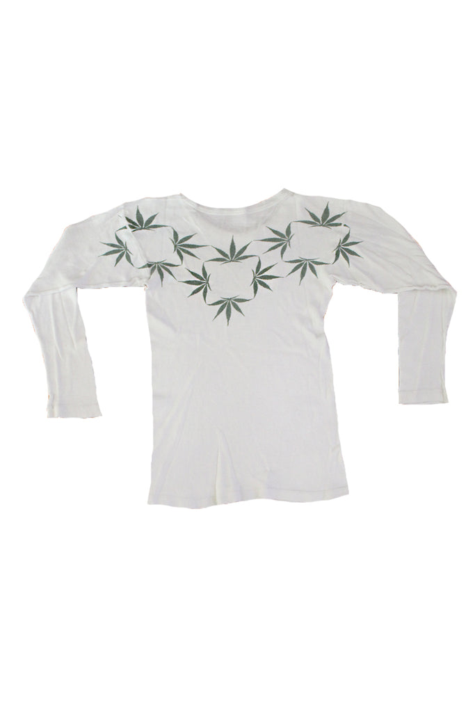 Vintage 60's Weed Cannabis Print Long Sleeve T-Shirt