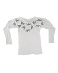 Vintage 60's Weed Cannabis Print Long Sleeve T-Shirt