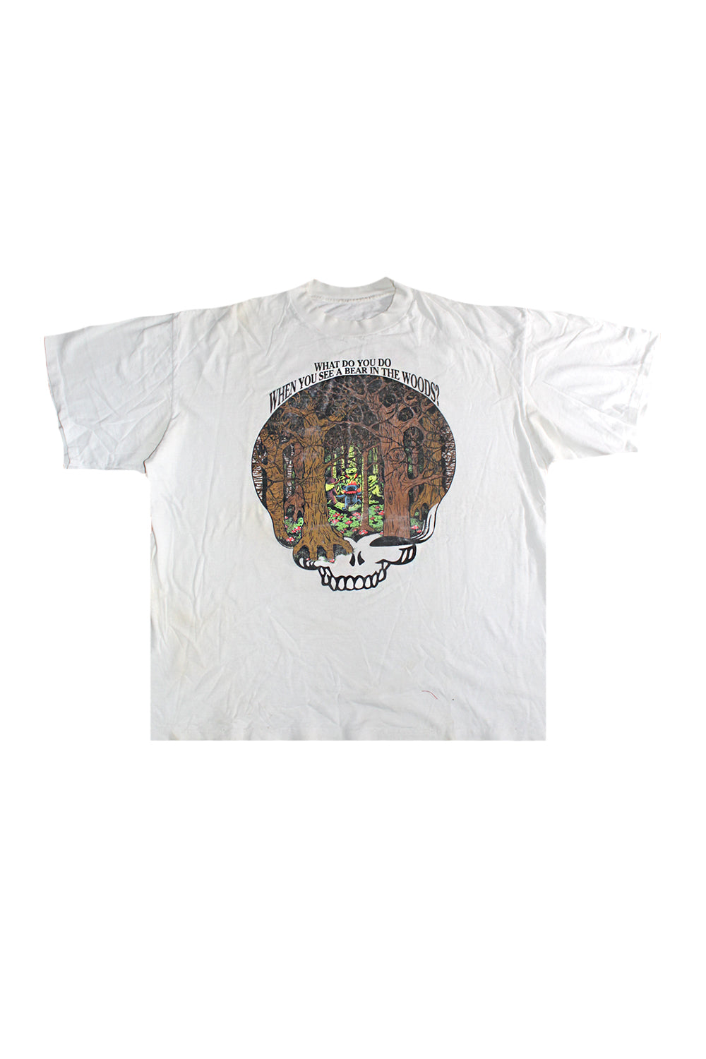 what do you do when you see a bear in the woods play dead grateful dead vintage tshirt