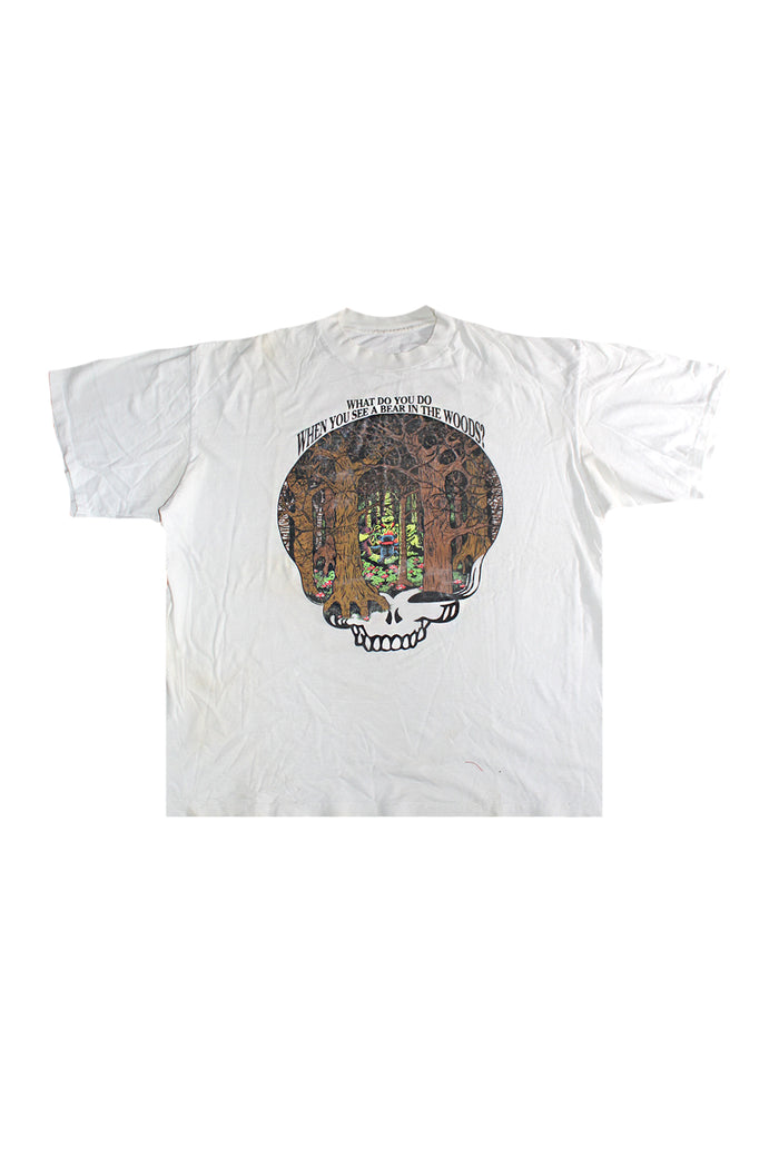 what do you do when you see a bear in the woods play dead grateful dead vintage tshirt